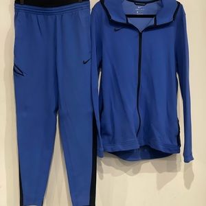 Blue and Black Nike sweatsuit